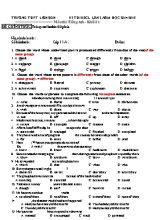 Đề thi khảo sát chất lượng lần 2 môn Tiếng Anh Khối 11 - Năm học 2014-2015 - Trường THPT Liễn Sơn (Có đáp án)